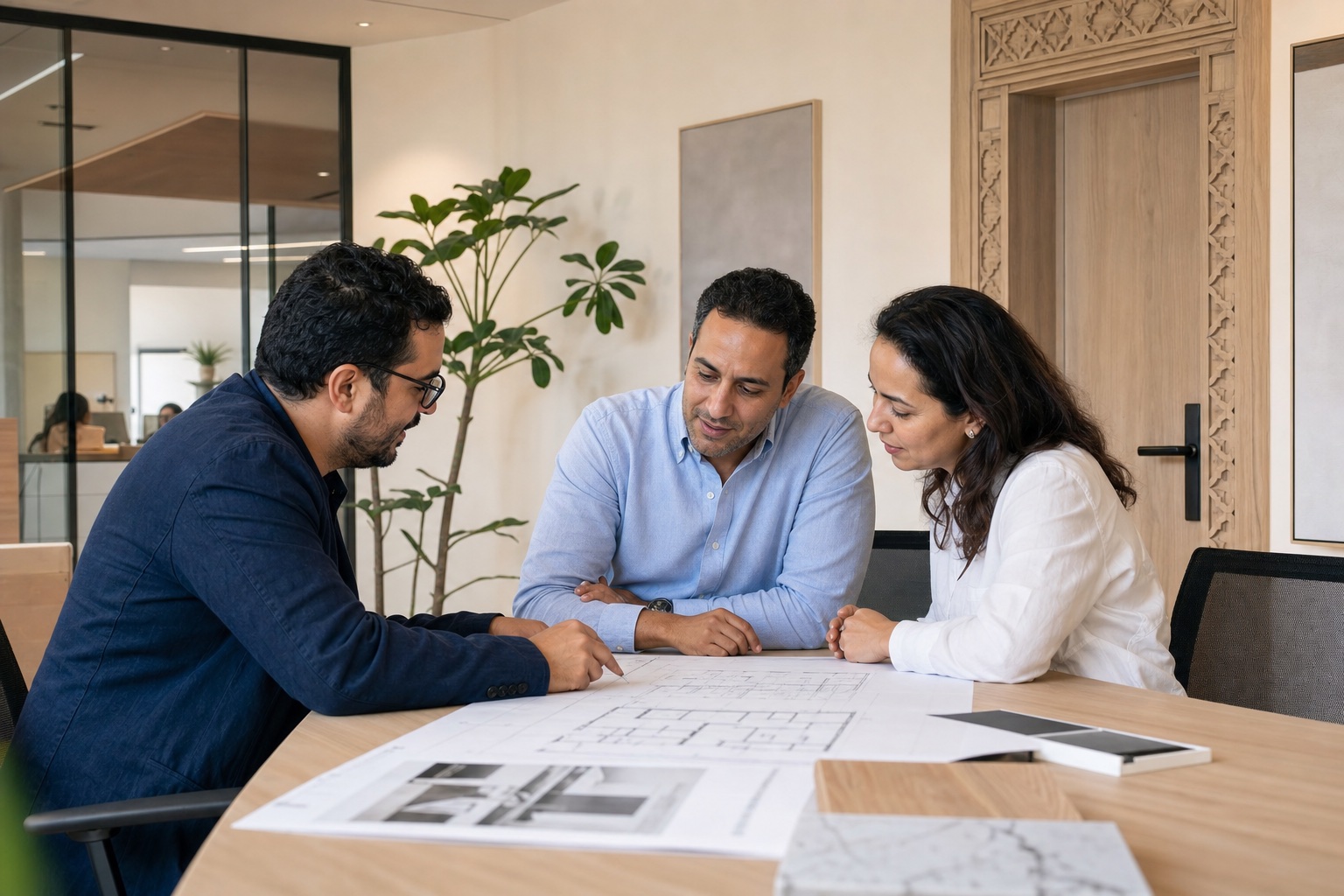 Échange entre professionnels autour d'un projet d'aménagement au Maroc