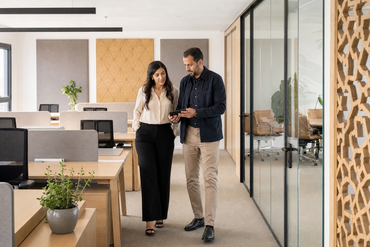 Réception et livraison d'un aménagement de bureaux terminé au Maroc
