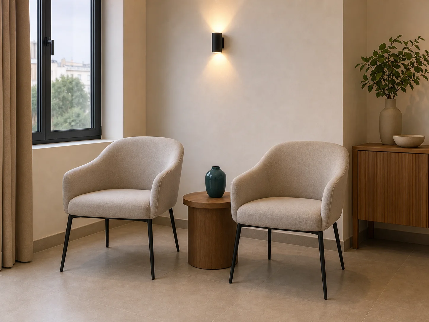 Fauteuils visiteurs pour réception et boutique hôtel au Maroc